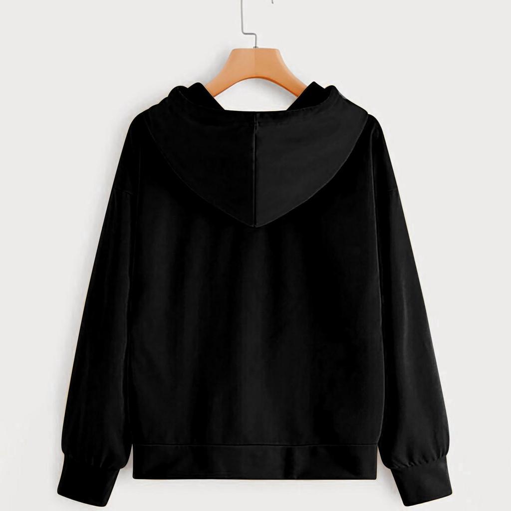 Women's Fashion Casual Fun Print Hooded Sweatshirt Loose Sports Tops Pullover