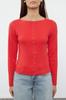 Women's Fashion Black Button Detailed Crew Neck Ribbed Flexible Regular Length Knitted Blouse