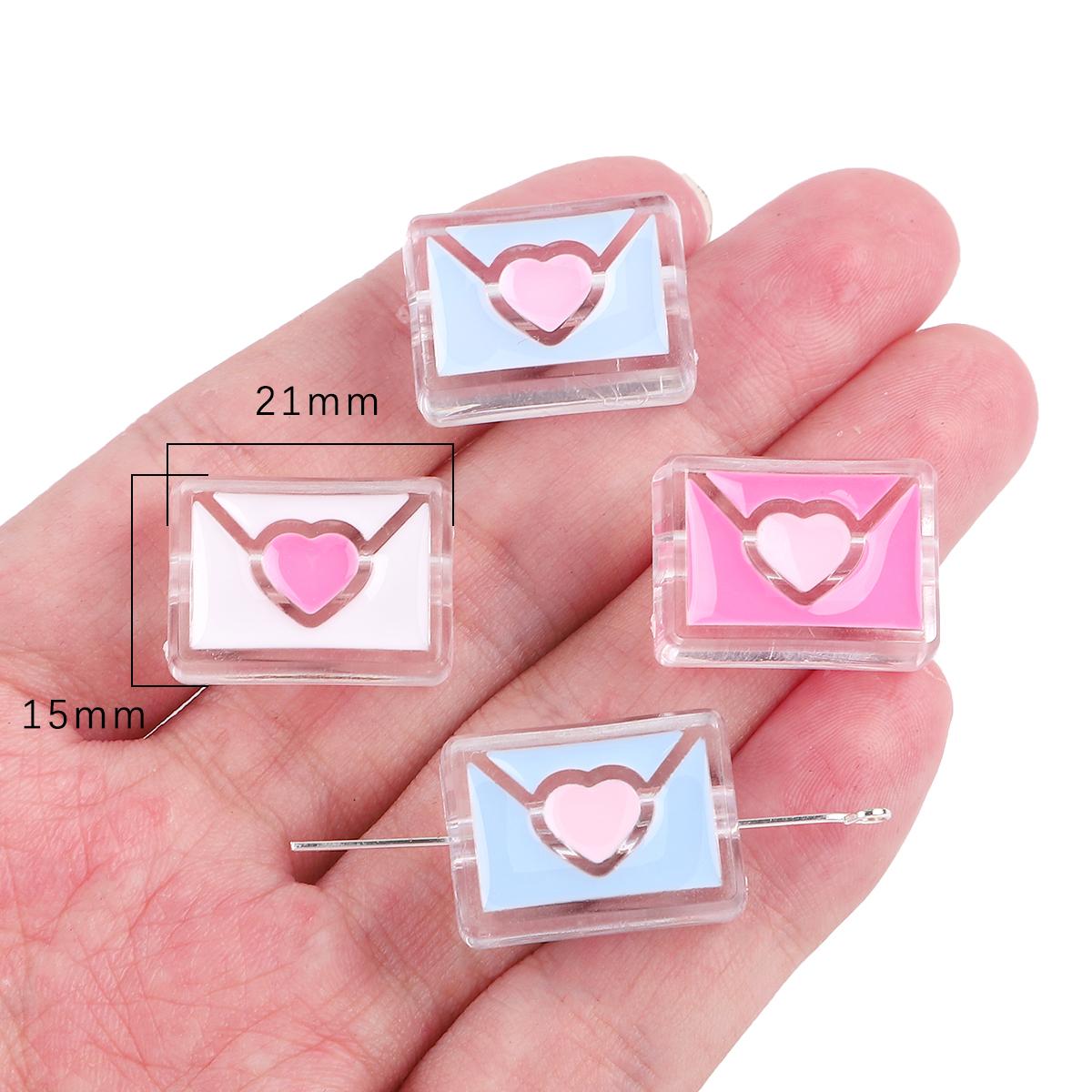 

4 шт./пакет акриловые бусины в форме сердца и звезды, свободные бусины-разделители для изготовления ювелирных изделий, аксессуары для браслетов «сделай сам» 15x21mm разноцветный