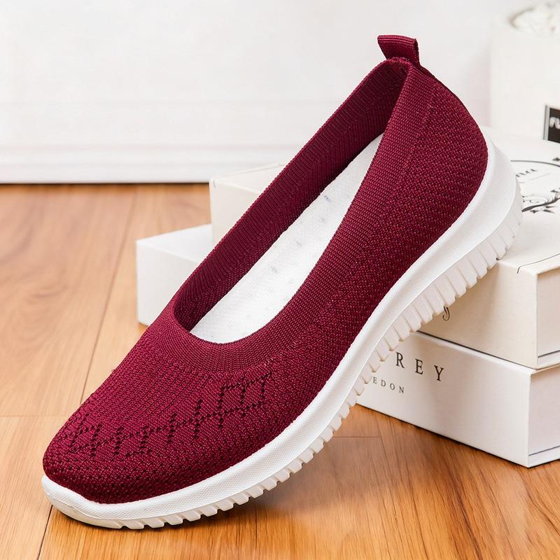 

Обувь женская новая женская обувь дышащая вязаная обувь для отдыха мягкая подошва большой размер тканевая обувь легкая обувь на одной педали для мам 41