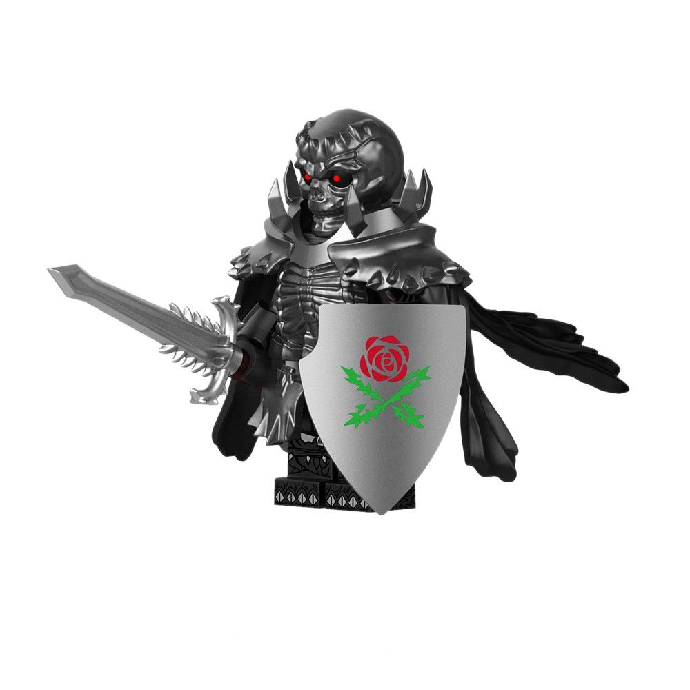 White Skeleton Knight & Black Skeleton War Horse Building Blocks Set GP105-108