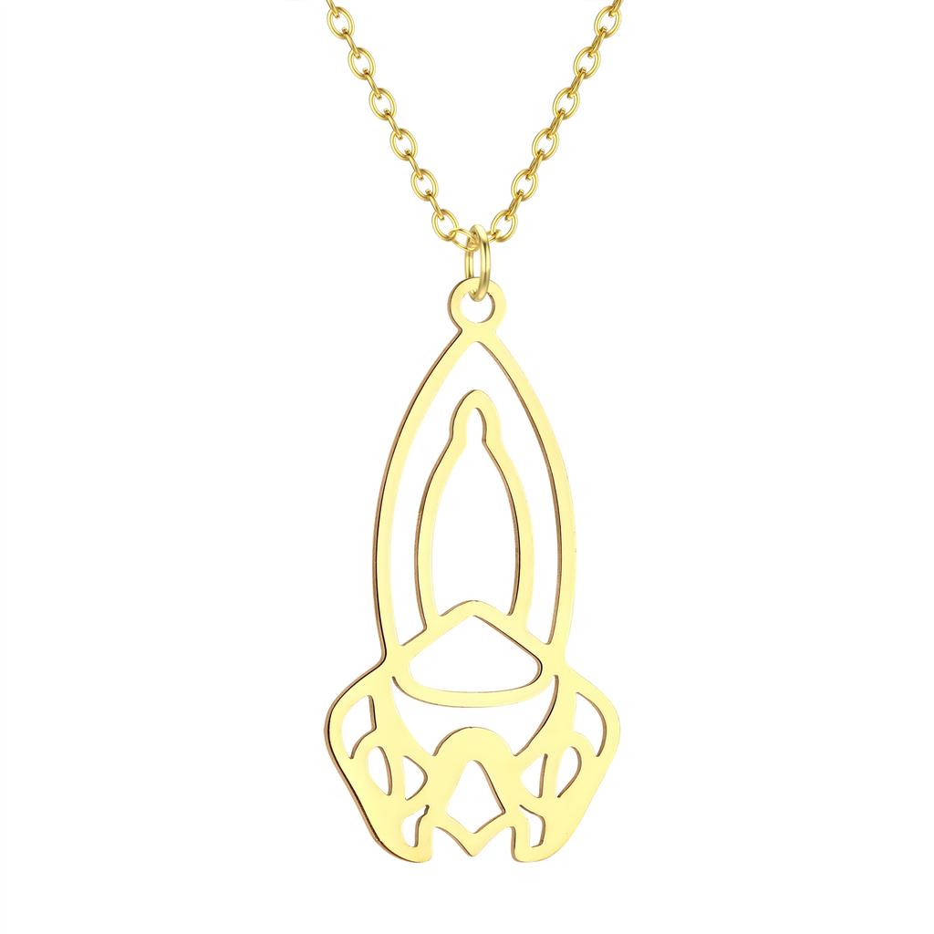 Kinitial Raindrop Cloud Whale Ghost Hand Flower Horse Meditation Moon Stainless Steel Pendant Necklace For Women Jewelry Gift