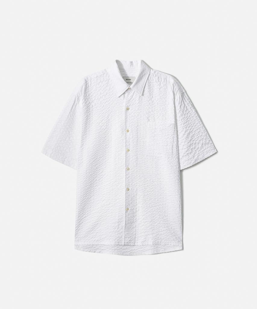 TRIP LE SENS Air Wave Seersucker Half Shirt_White