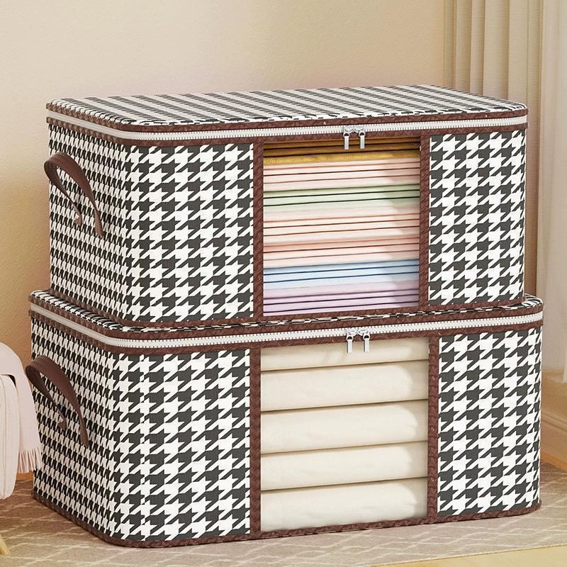 1Pcs Large Capacity Transparent Cotton Quilt Bags Home Use Visual Storage Bag For Moving Portable Folding Wardrobe Organizer Box