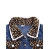 Baby Girls Denim Casual Outfit Sets Sleeveless Leopard Print Denim Leopard Print Denim Shorts Suits Girls