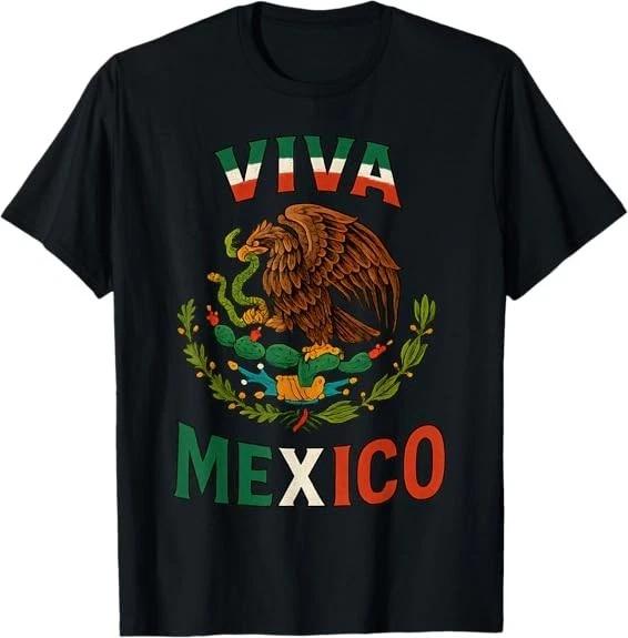 Independence Day Viva Mexico Flag Design Best Gift Tee T-Shirt S-3XL L