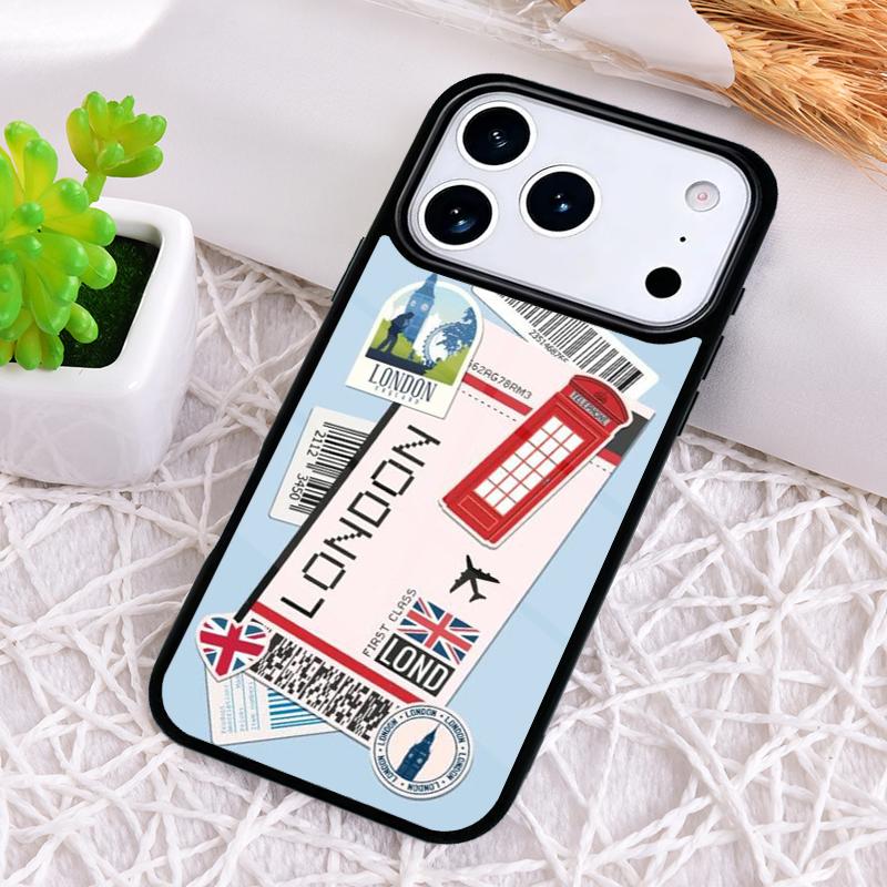BOARDING PASS Phone Case for iPhone 17 Air 16 15 11 12 14 13 Pro Max Shockproof Cover