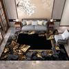 3D Black Gold Carpets Luxury Large Area Rugs 160x230 Non Slip Washable Floor Mat for Living Room Bedroom Sofa Decor