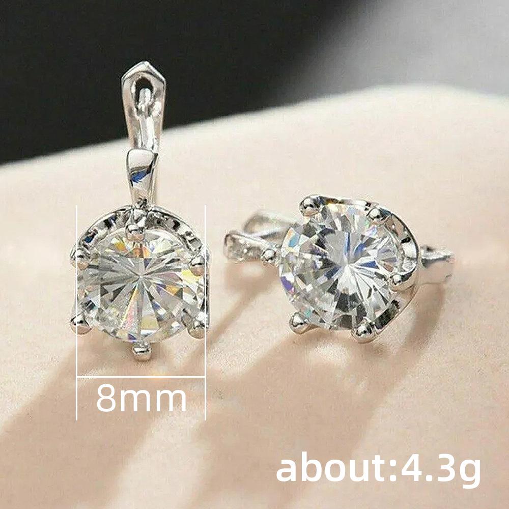 Cao Shi Korean Style Zircon Crystal Earrings: Classic, Versatile, and Fashionable Ear Cuffs and Dangles.