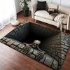 3D Optische Täuschung Totenkopf Grube Fußmatte Verdickt Saugfähig Rutschfest Bodenmatte Schlafzimmer Wohnzimmer Fußmatte Flanell Teppich