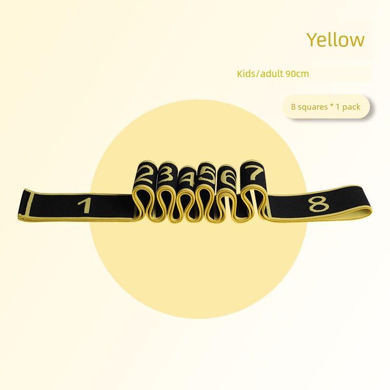 

Yoga Elastic Belt Fitness Women s Open Shoulder Hip Training Stretch Strap Resistance Band Sports Tension Band Digital Dance Special Belt Yellow and black 8 squares