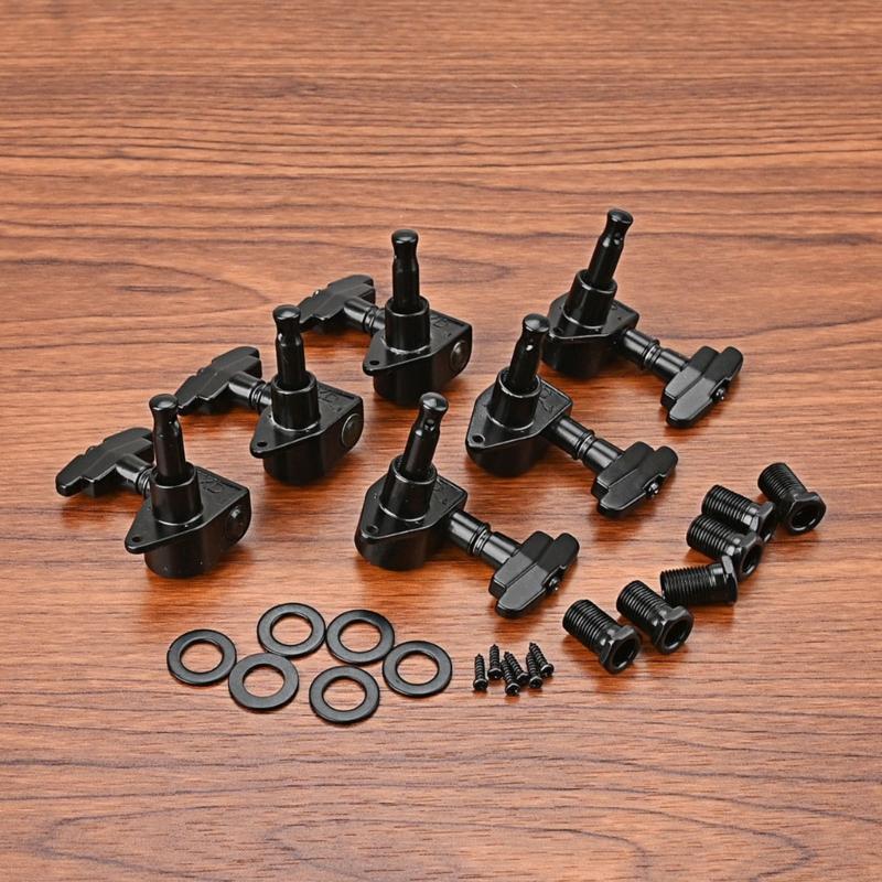 6Pcs Guitar Tuning Pegs 3R3L Tuner Machine Heads 1:21 Sealed Art Decor Rotomatic Tuners Head Replacement with 3 Colors