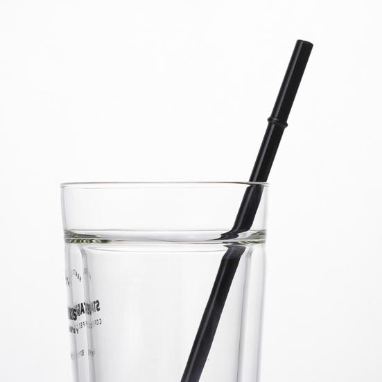 2Pcs Glass Straws Set Reusable Heat-Resistant Drinking Straws Eco-Friendly Alternative to Plastic Straws for Hot Cold Drinks