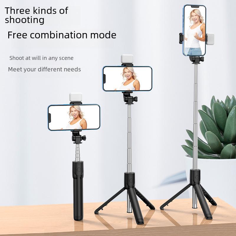 Portable Mini Bluetooth Selfie Stick with Tripod & Fill Light for Mobile Photography