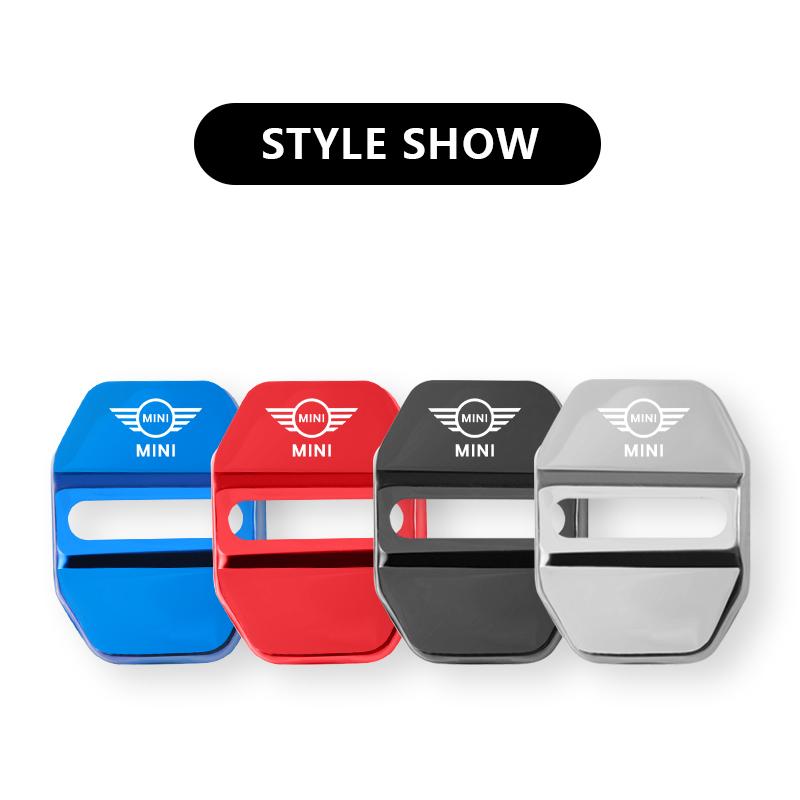 4Pcs Metal Car Door Lock cover Protective Buckle Cover Sticker For Mini Cooper JCW Works R56 R50 F54 F55 F56 F57 F60 R52 R55 R53 q7