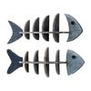 Nautical Wooden Fishbone Wall Decor Rustic Skeleton Fish Floating Shelf Coastal Wall Mounted Display