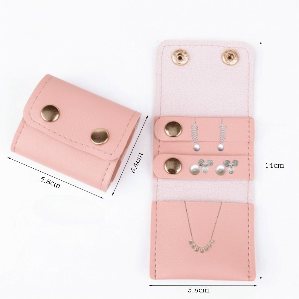 PU Leather Jewelry Display Bag Mini Size Foldable Jewelry Pouch Portable Jewelry Roll Case Bracelet Ring Storage