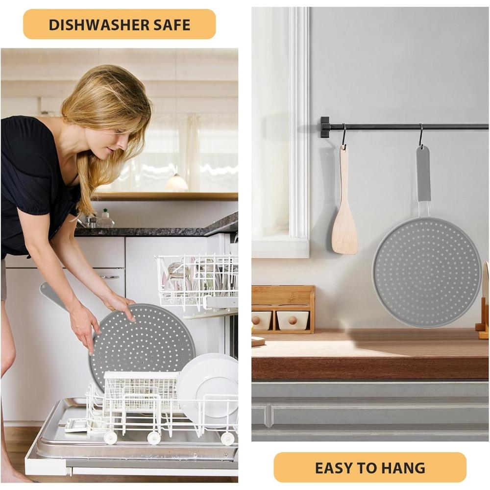 Silicone Splatter Screen Pan Cover Heat Insulation Cooling Mat Strainer Drain Board Oil Splash Guard Heat Resistant Pan Cover
