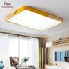 "Nordic Modern LED Ceiling Lamp for Bedroom and Living Room - Creative Square Macaron Design"