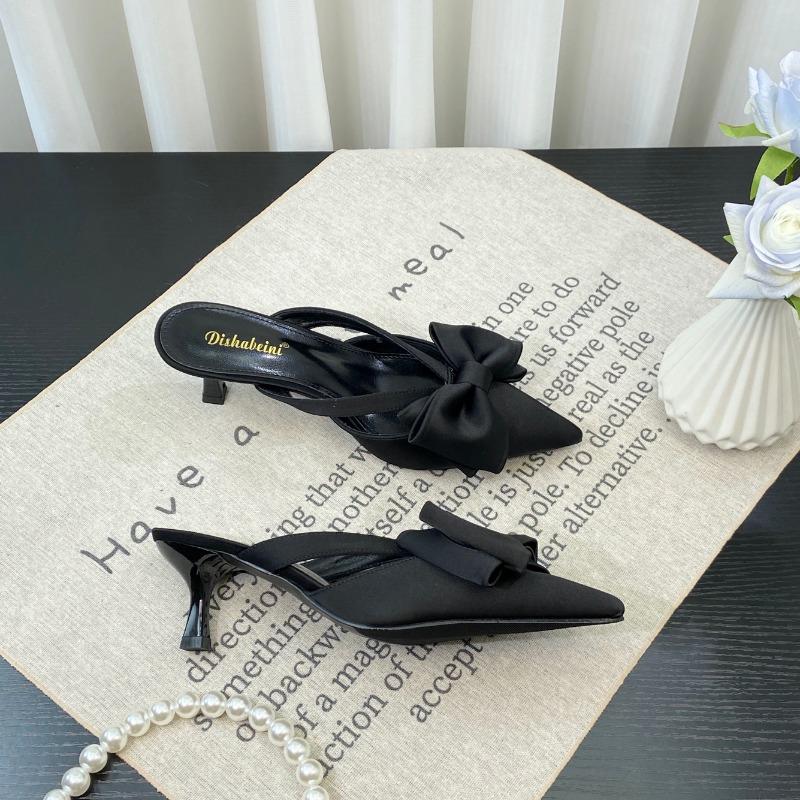 Fashion Pointed Toe Women Slippers 2024 Summer New Fashion Thin High Heels Slippers Female Casual Party Outdoor Slingbacks Pumps