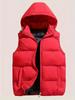 Herren Kapuzenweste Jacke, Baumwolle, Schwarz, Rot, Größen 0XL-5XL