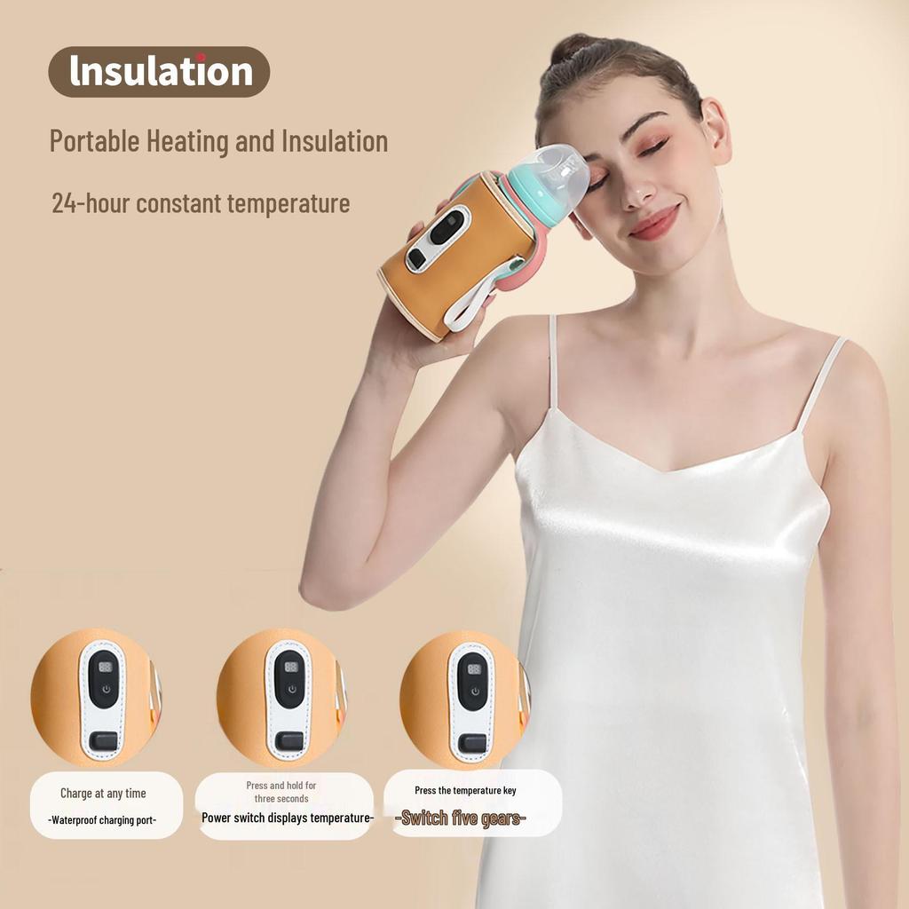 Portable Insulated Baby Bottle Warmer – Wireless, Car-Compatible, Ideal for On-the-Go Feeding