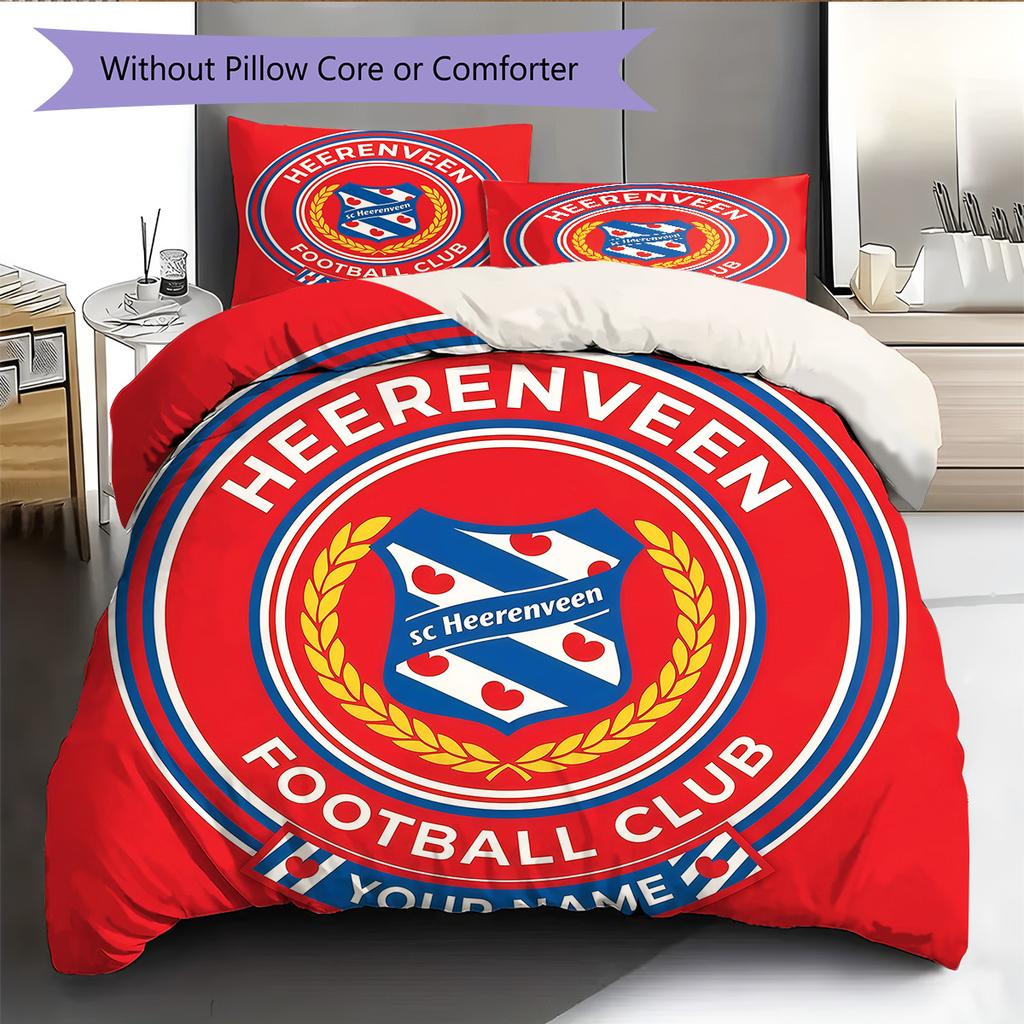 Custom Name SC Heerenveen2 Pattern Bedding Quilt Set  Home Decoration  Gift (1 * Duvet Cover + 2 * Pillowcase  Without Core)