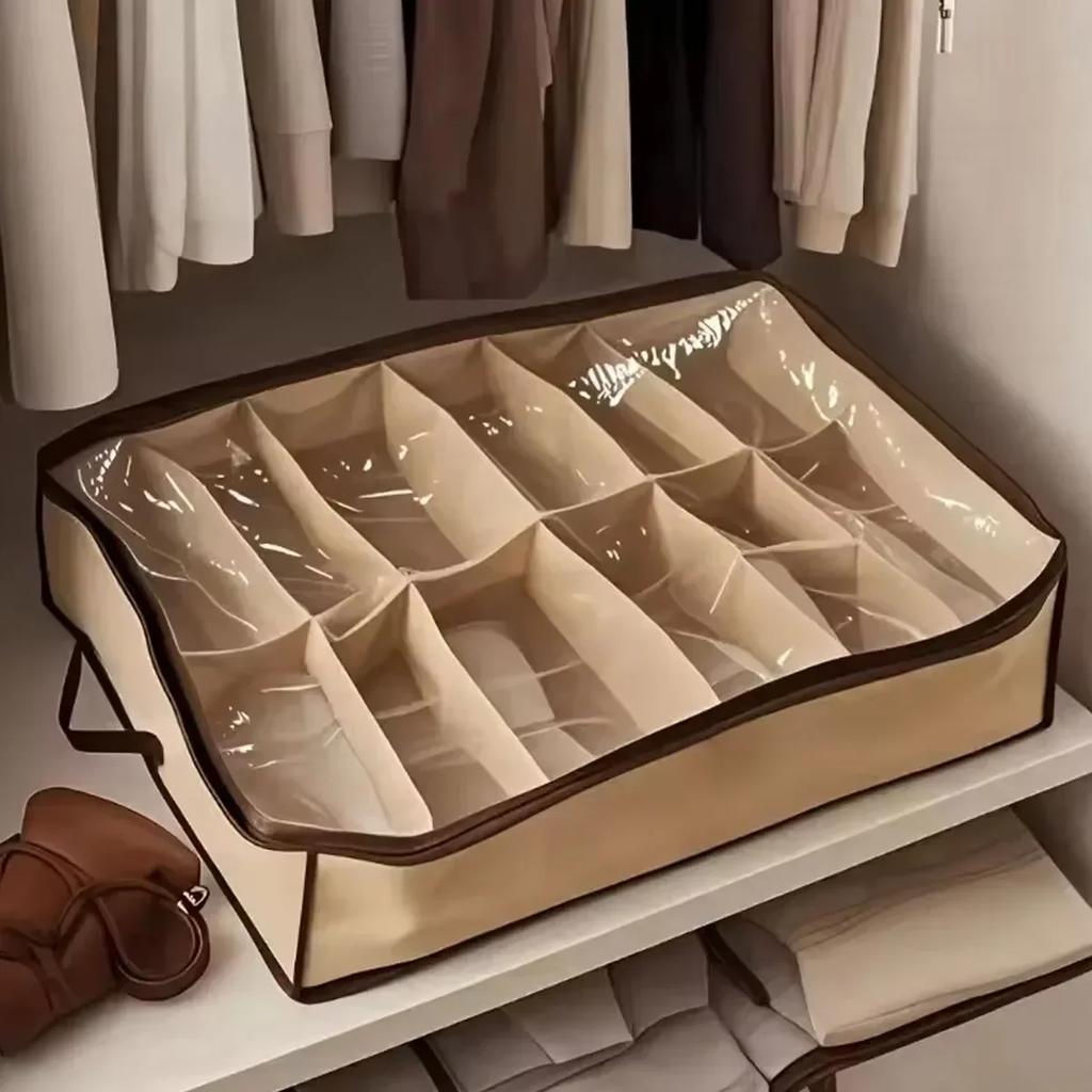 1 Stück - Schuhbox Aufbewahrungsbox Faltbare Aufbewahrung Schuhbox Vliesstoff Staubdichte und Feuchtigkeitsdichte Aufbewahrungsbox