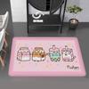 Anime P-Pusheen Cute Cat Door Mat Washable Non-Slip Living Room Sofa Chairs Area Mat Kitchen Doormat Area Rug