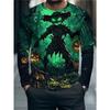 Men's Casual Daily Long-sleeved T-shirt, with Fashionable Printed Design, a Comfortable and Casual Top That Can Be Machine Washed