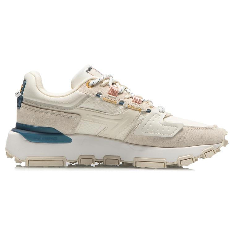 New LiNing Cloud Sword Cloud Sword Cushioning Rebound Low Top Running Shoes Women's Light Antique Yellow Green AGCR328-3