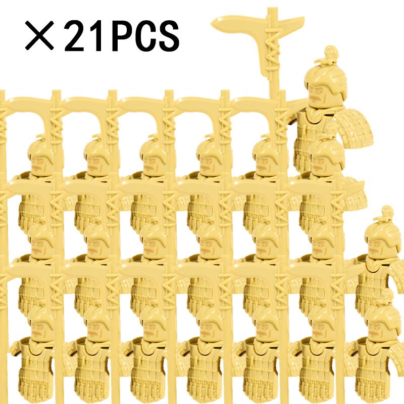 21PCS Medieval Military Soldiers Army Figures Armor Guard Warriors Archer Knights Building Blocks Bricks Toys for Kid Gifts