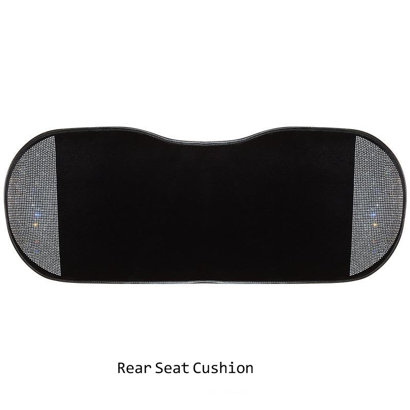 Autositzbezug-Set, Bling-Innenzubehör für Frauen, Diamant-Kopf-Rückenlehnenkissen-Schutz, Rücksitz-Schutzpolster