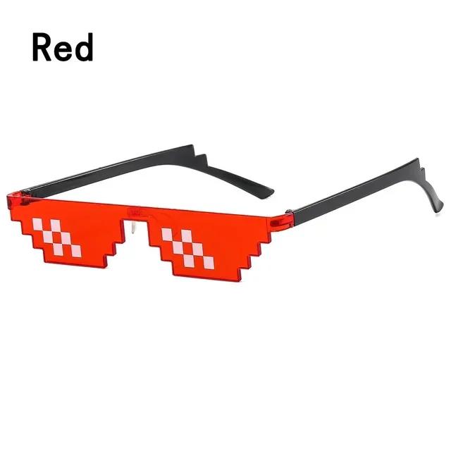 Cool Fashion Unisex Punk Sunglasses Square Individuality Mosaic Sunglasses Code Pixel Glasses for Women Men Amagi