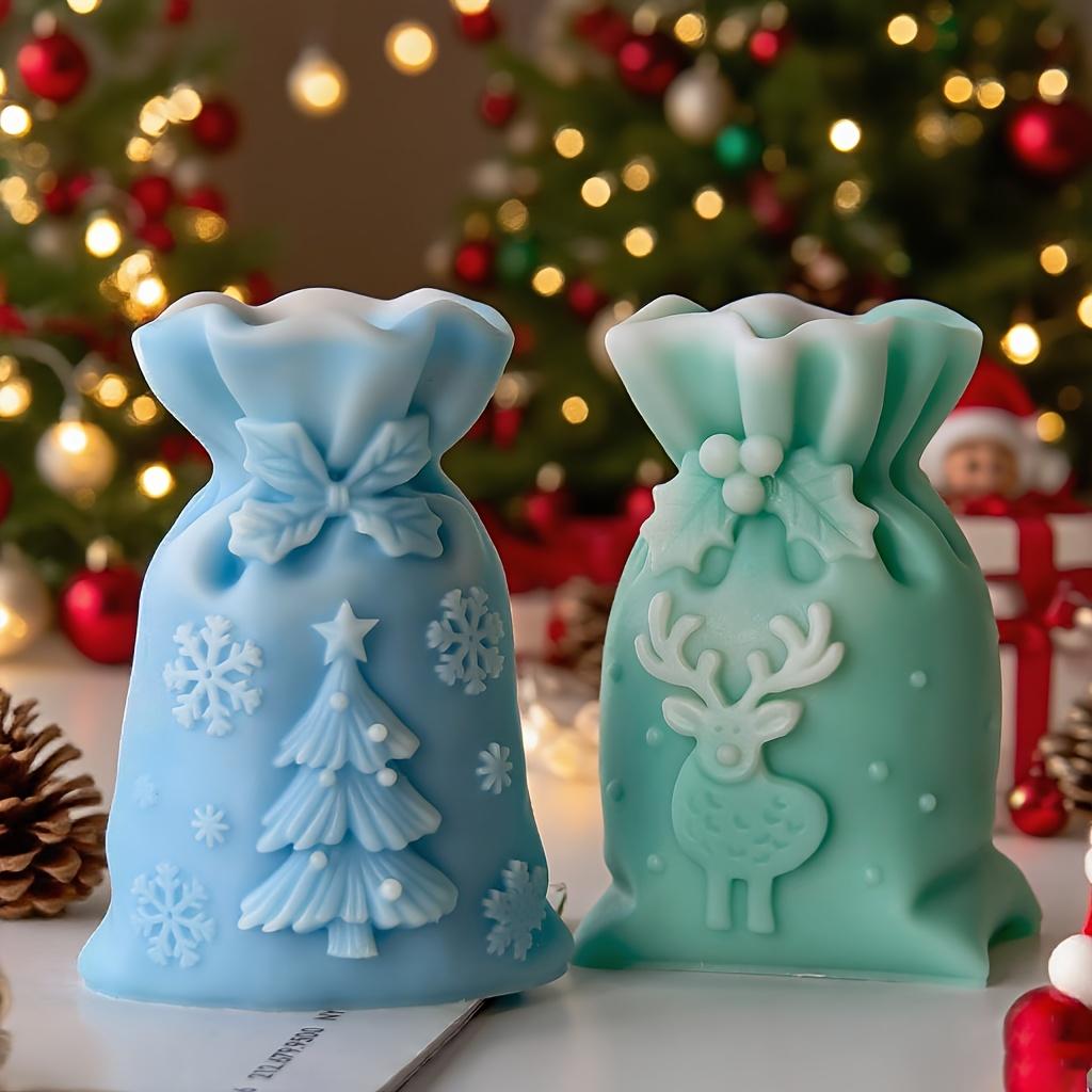 Christmas gift bag candle silicone mold DIY Christmas decorations handcrafted fragrance mold, gypsum mold, gift for Christmas