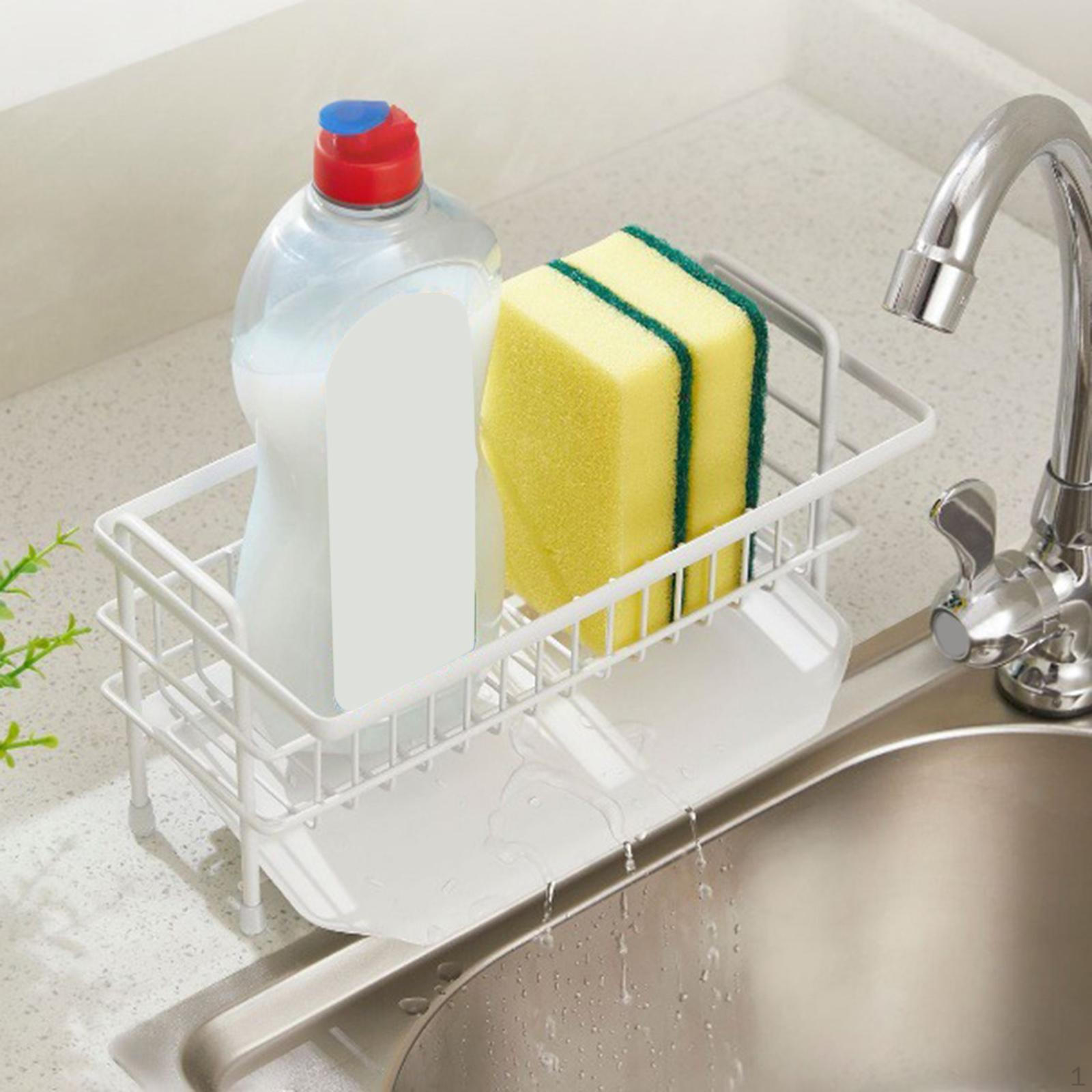 Корзина для раковины на столешнице съемный сливной поддон нержавеющая губка держатель для стойки легкая чистка белый 1929₽