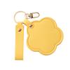 Faux Leather Flower Makeup Mirror Waterproof Portable Vanity Mirror Keychain