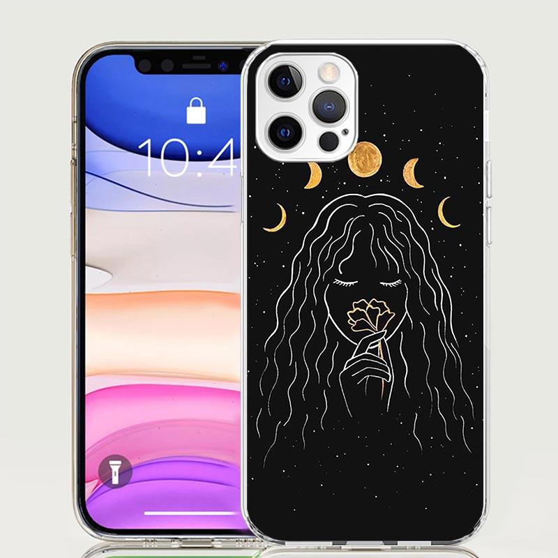 

Witches Moon Tarot Mystery Totem Phone Case For Iphone 11 12 13 Mini 14 15 Plus 17 Air 16 Pro Max 16E 7 8 SE Art Customized Coqu iPhone 12 Pro Max