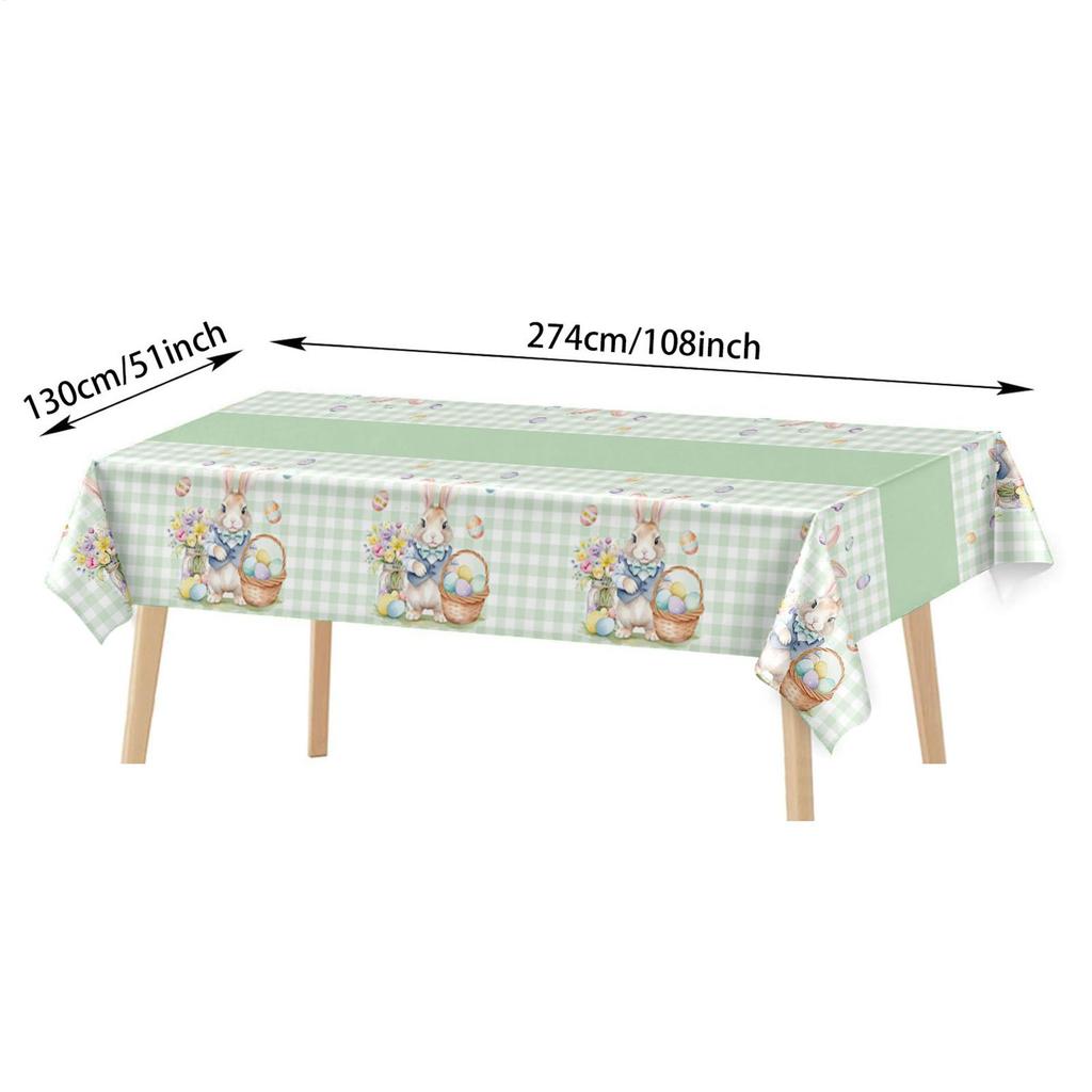 Easter Bunny Tablecloth Spring Table Cover Rectangle Table Cover Decorations for Picnic Restaurant Kitchen Dining Room Apartment