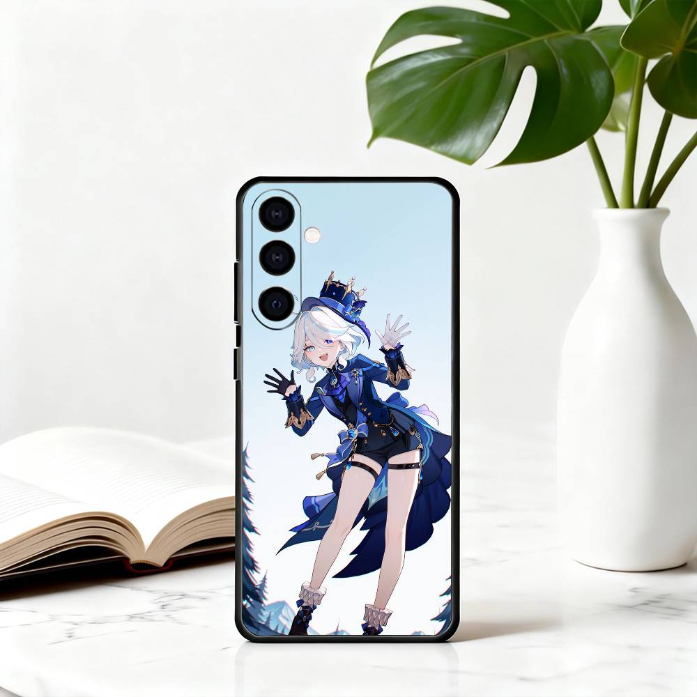 G-Genshin Cute F-Furina I-Impact-fgi Phone Case For Samsung Galaxy A73,A72,A71,A70,A53,A52,A51,Others Soft Black Cover