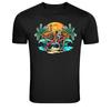 Tropical Surf Skull Coconut Graphic T Shirt Summer Beach Tee