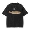 Cahfih Funny Catfish Fih Meme Washed T Shirt Man  Y2k Basic Cotton T Shirts Summer Oneck Harajuku Tees Loose Oversized Clothing