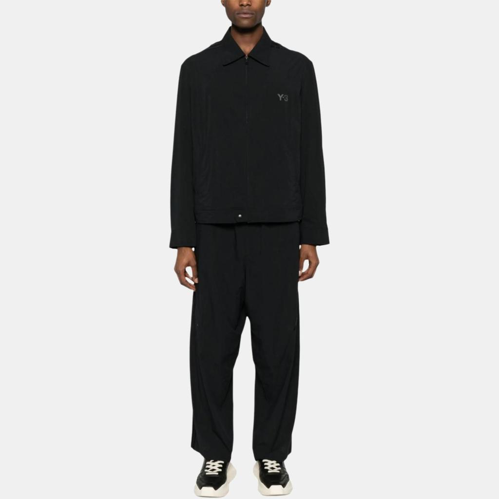 Y-3 Solid Color Patchwork Glossy Fitted Double-Head Zipper Long Sleeve Jacket Men Jacket Black IN4348