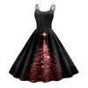 Women's Christmas Print Casual Fashion Round Neck Mid-Length Dress