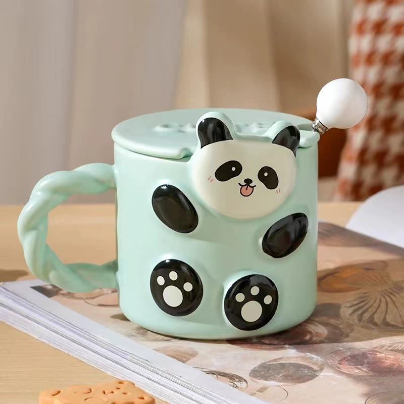 Creative Relief Personality Cute Panda Ceramic Mug Souvenir Fresh Household Drinking Cup High Value Cup