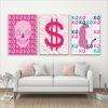 Pink Abstract Graffiti Wall Art Poster Print Picture Cheetah Lightning Lips Dollar Sign Canvas Painting Living Room Home Decor No Frame