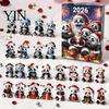 Decorative Acrylic Hanging Christmas Panda Advent Calendar, 24 Days Countdown Contains Tree Ornament Set Ornaments, Cute Decorations for Home