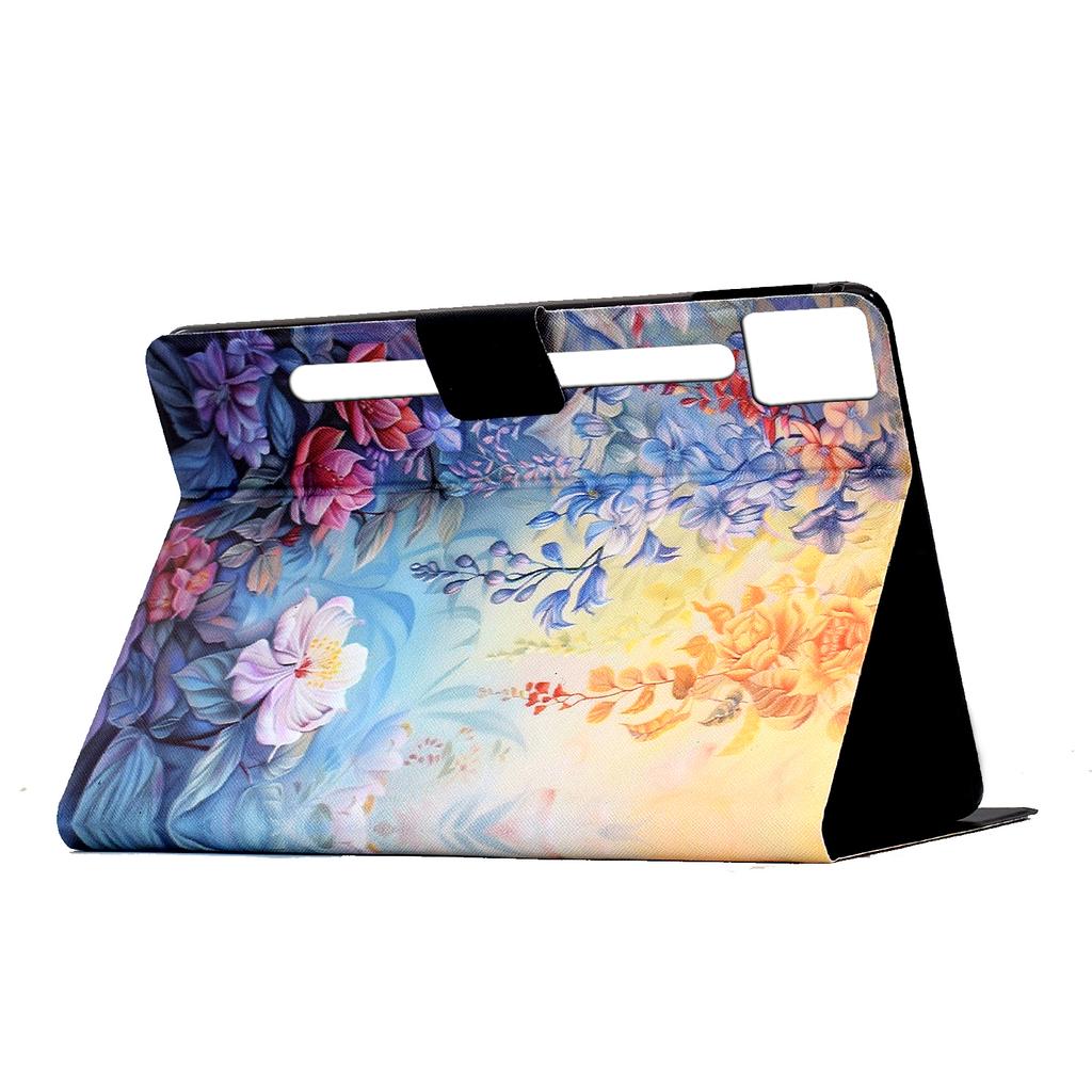 For Lenovo Idea Tab Pro/Tab P12 Pro Gen 2 Case Colorful Pattern Painting Card Slots Stand Leather Tablet Cover with Auto Sleep/Wake