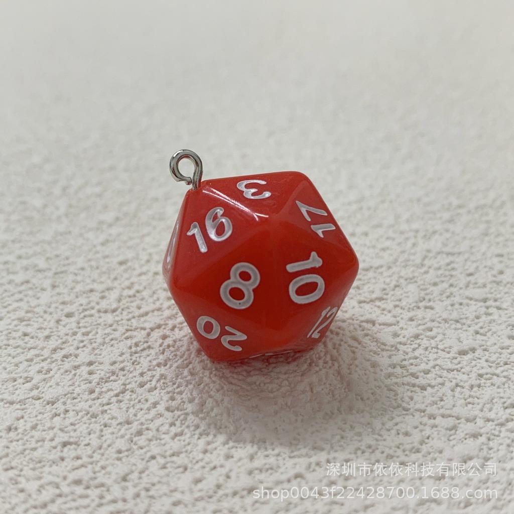 Manufacturer's real shot 20-sided sieve dice transparent solid color multi-sided dice bag pendant earrings keychain DIY accessories
