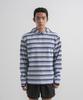 Circular Type Striped Hoodie (Sky Blue)